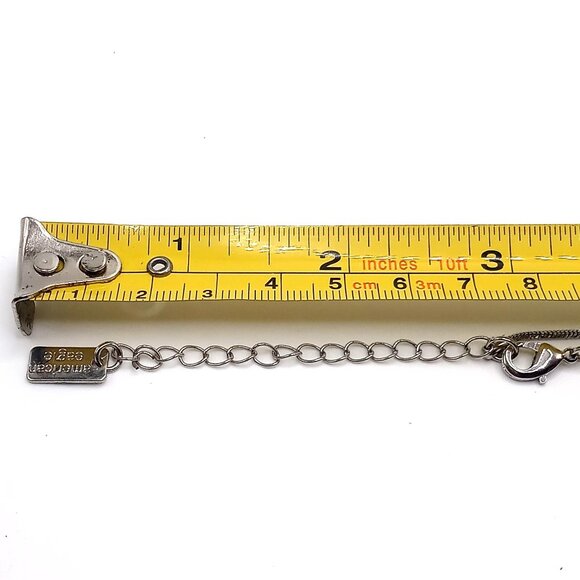 American Eagle Choker Necklace Silver-Tone Snake Chain Adjustable 12"-15" Length - Picture 10 of 10